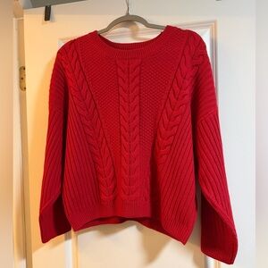 Tommy Hilfiger Red Cable Knit Sweater